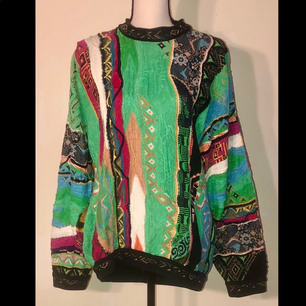 Vintage COOGI Sweater Australia Mercerised Biggie Smalls, Size M, Multicolored